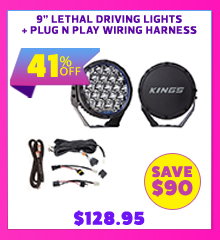 9 Lethal driving lights + Plug N Play Wiring Harness