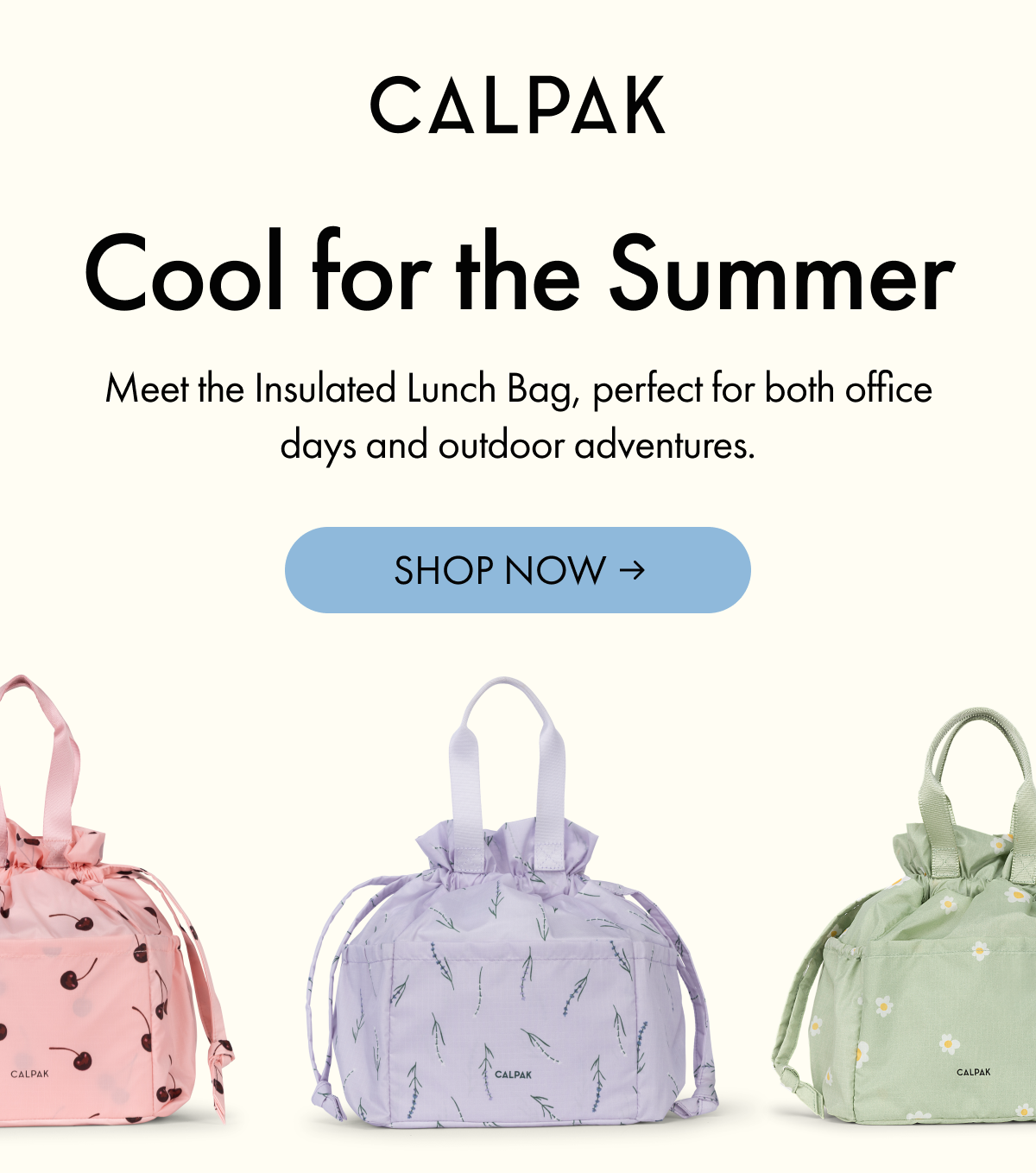 CALPAK | Cool for the Summer | Meet the Insulated Lunch Bag, perfect for both office days and outdoor adventures. | SHOP NOW