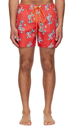Red Turbo Floral Swim Shorts - Rhude