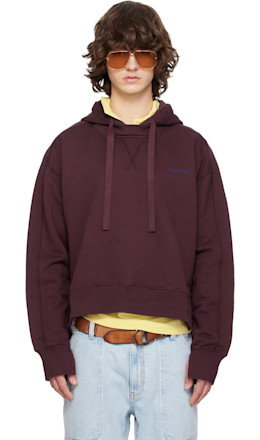 Burgundy Embroidered Logo Hoodie - Sanderlak