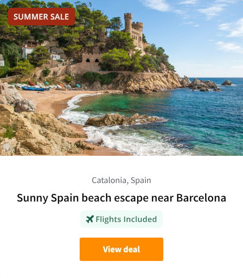 Sunny Spain beach escape near Barcelona