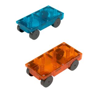 Image of MAGNA-TILES® Car Expansion Blue and Orange - 2pcs