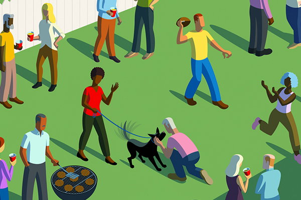 Illustration of a fun cookout.