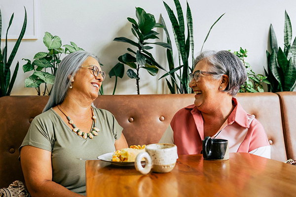 People laughing.