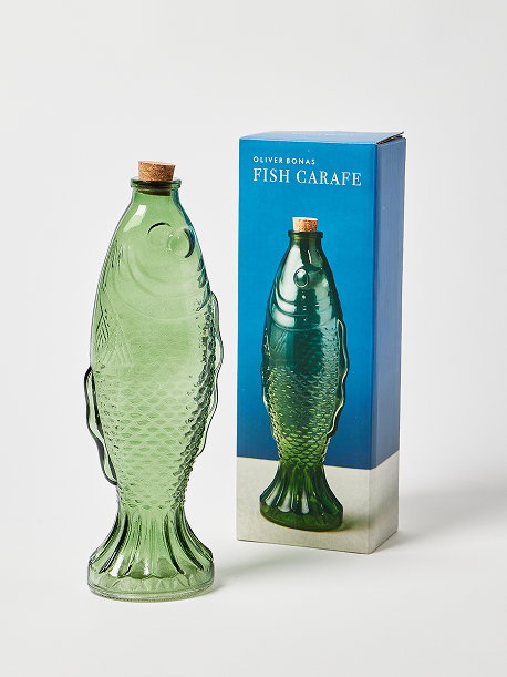 Fish Green Glass Carafe