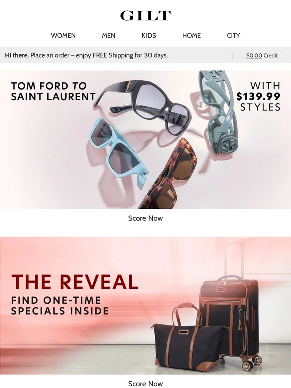 Tom Ford to Saint Laurent Eyewear (w/ $139.99 Picks)