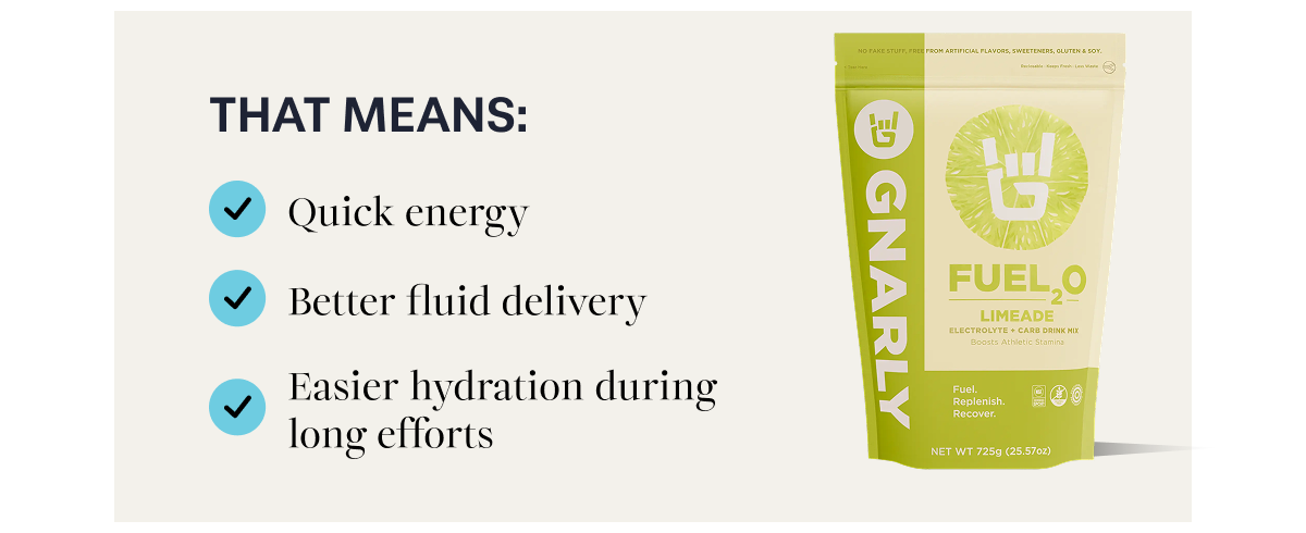 That means: Quick energy Better fluid delivery Easier hydration during long efforts