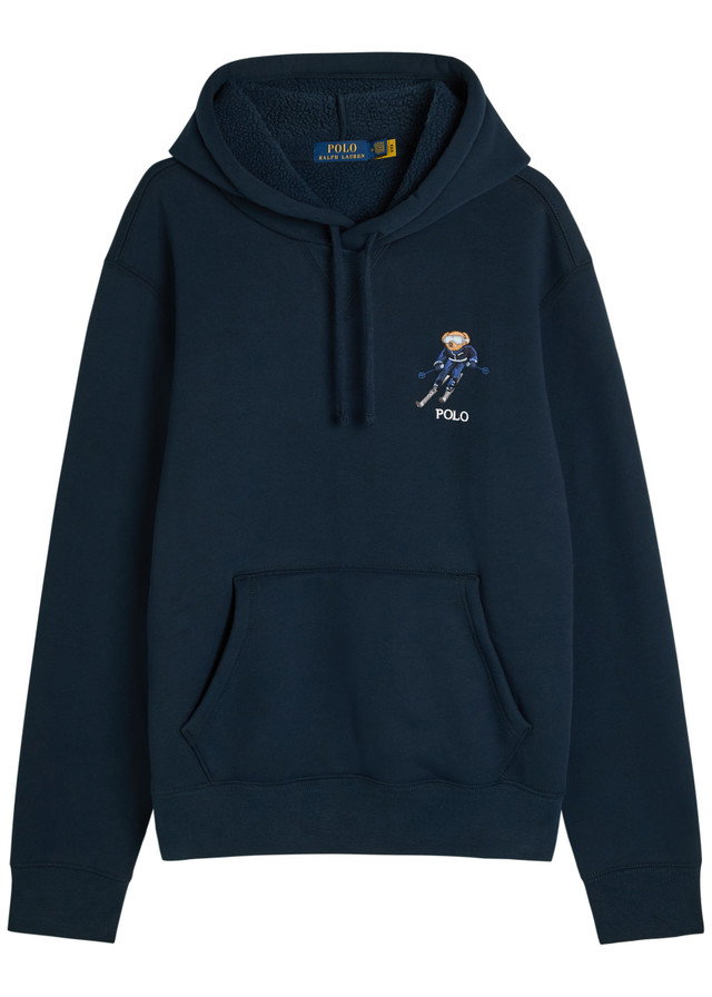 POLO RALPH LAUREN Hooded embroidered cotton-blend sweatshirt
