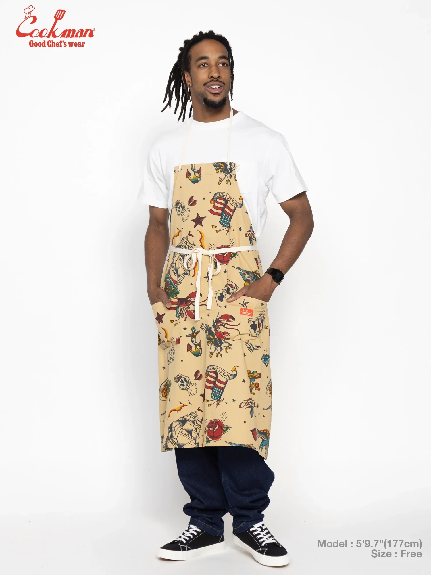 Image of Long Apron - Old Tattoo : Beige