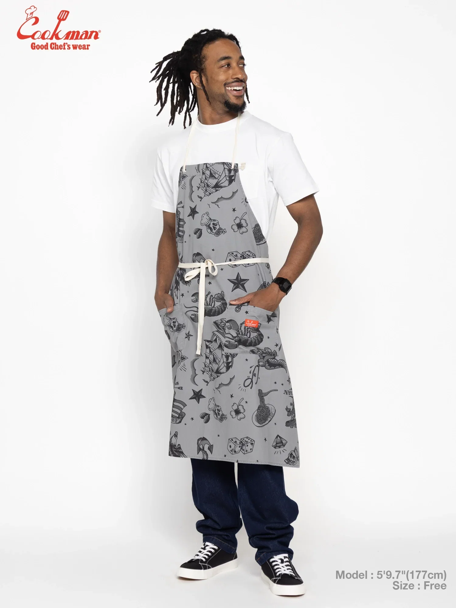 Image of Long Apron - Old Tattoo : Gray