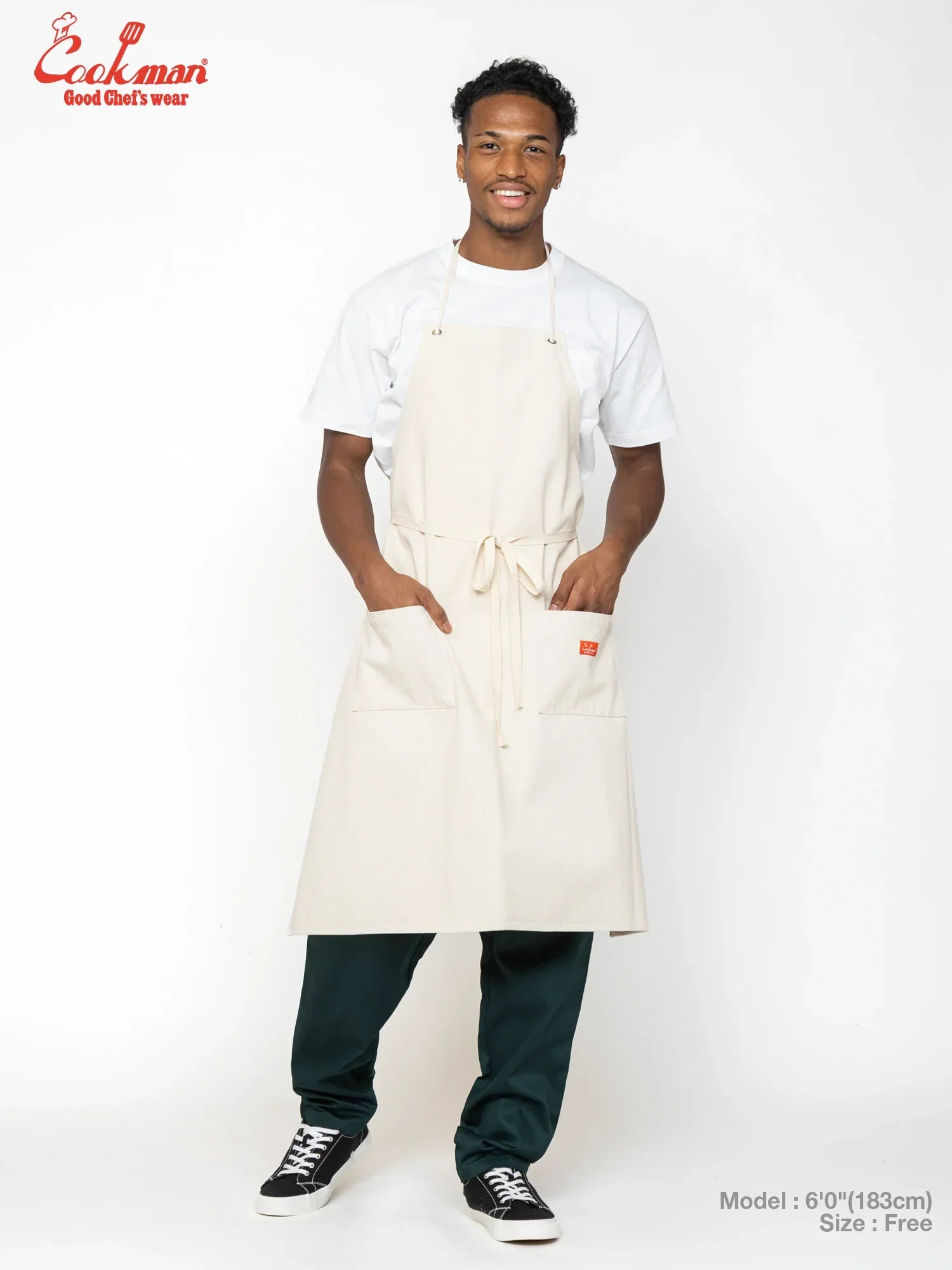Image of Long Apron - Denim : Natural