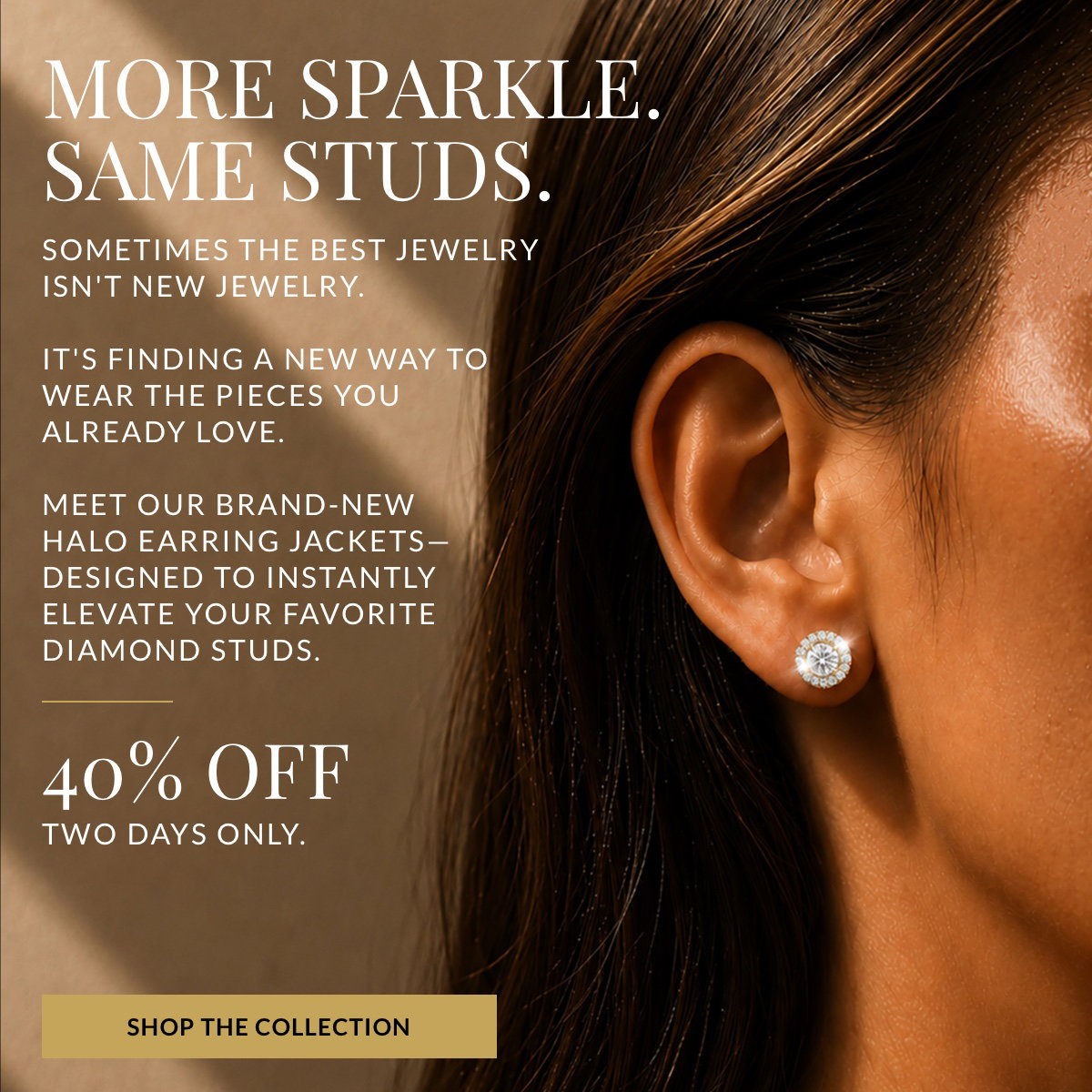 stud earring with halo jacket