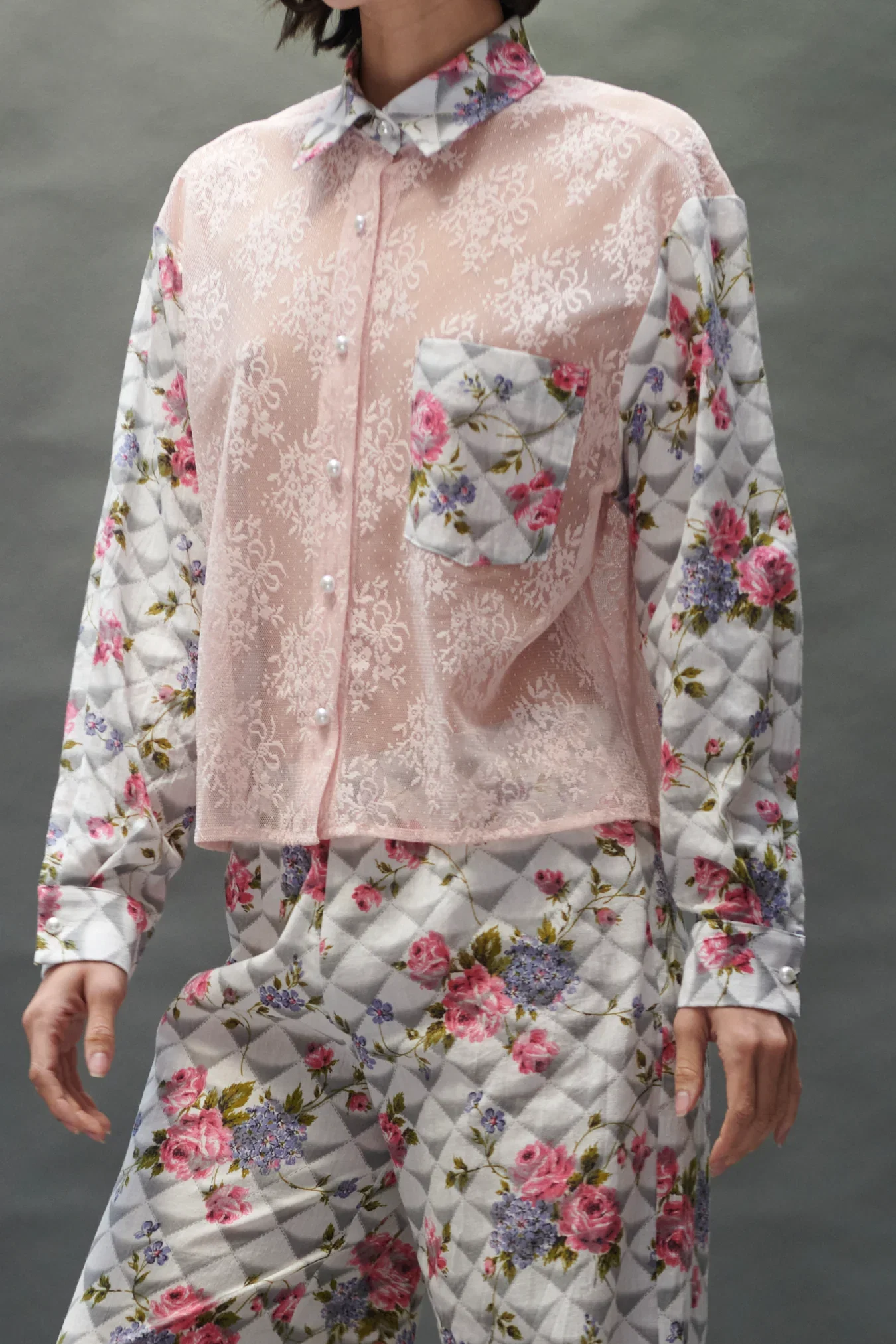 Image of Therese Blouse in Vintage Faux Floral Quilt