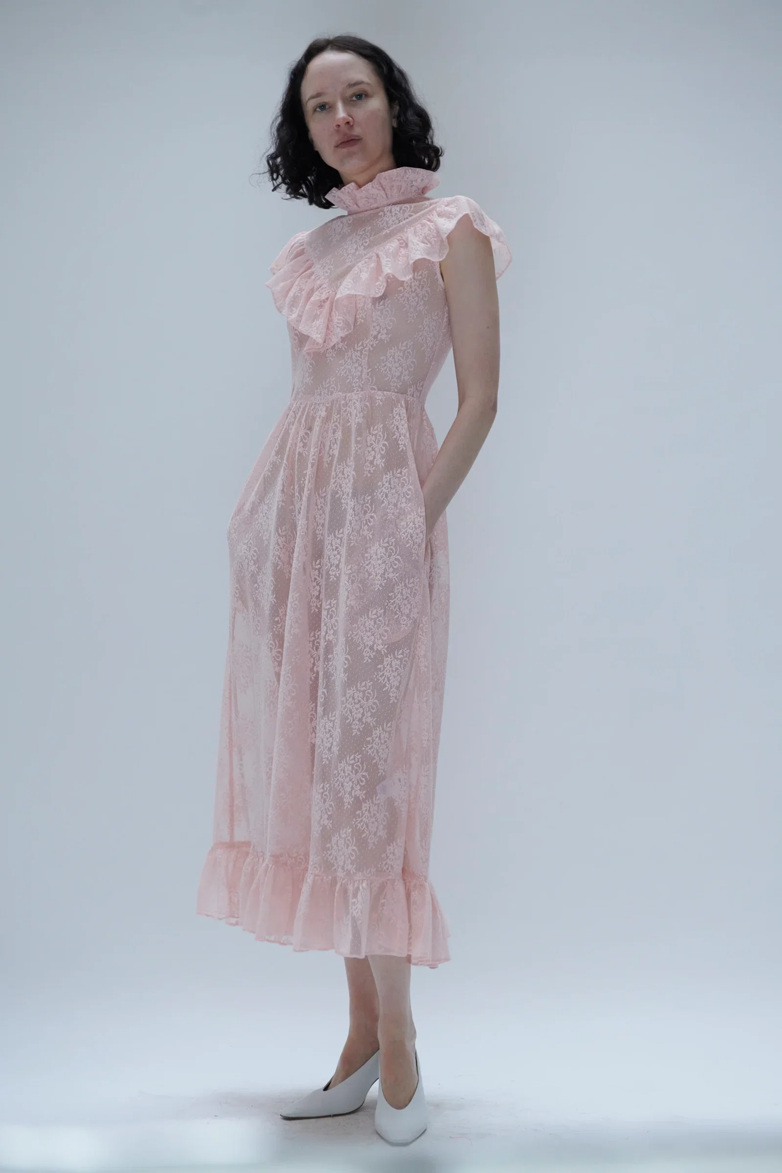 Image of Caroline Dress in Pink Lace