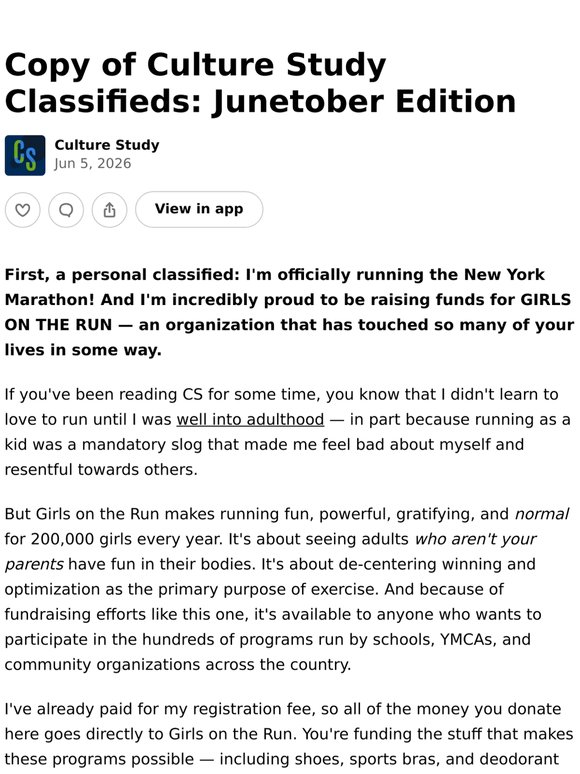 Copy of Culture Study Classifieds: Junetober Edition