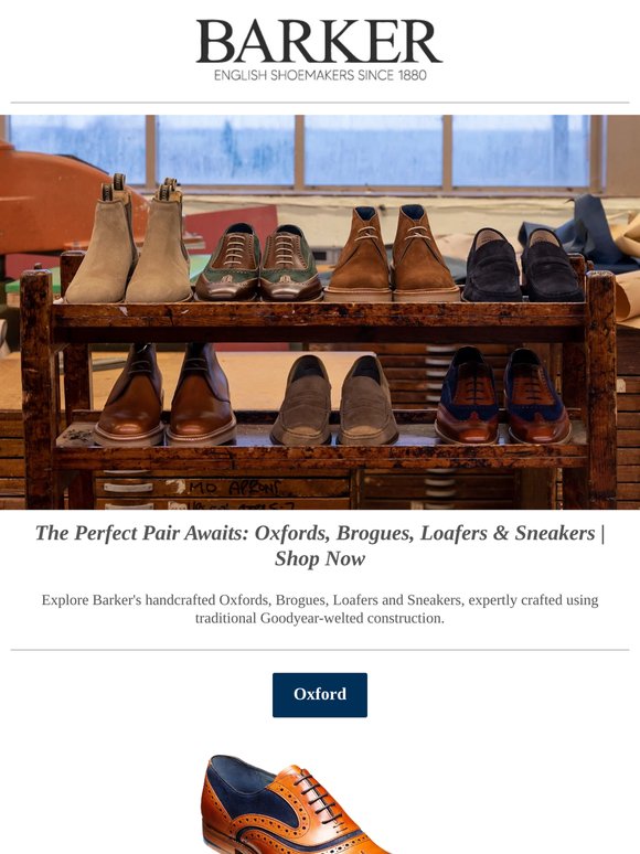 From Oxfords to Sneakers – Discover Barker's Goodyear-Welted Collection | Shop Now
