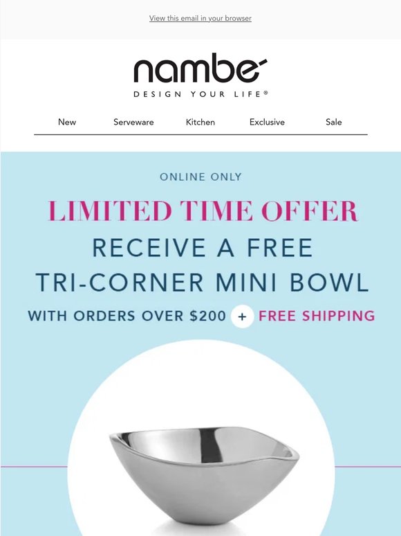 Free Mini Bowl over $200