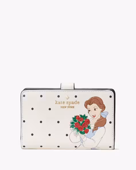 Disney X Kate Spade New York Beauty And The Beast Medium Compact Bifold Wallet