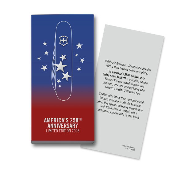 Victorinox America's 250th Anniversary Pioneer X Gift Box and Certificate