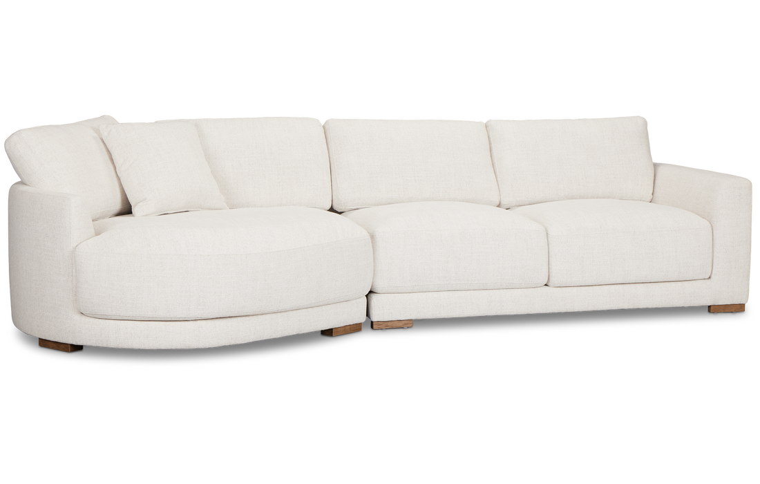 Maeve Light Beige Fabric Left-arm Cuddler Sectional