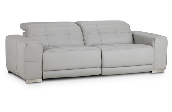 Reva Gray Leather Power Reclining Sofa