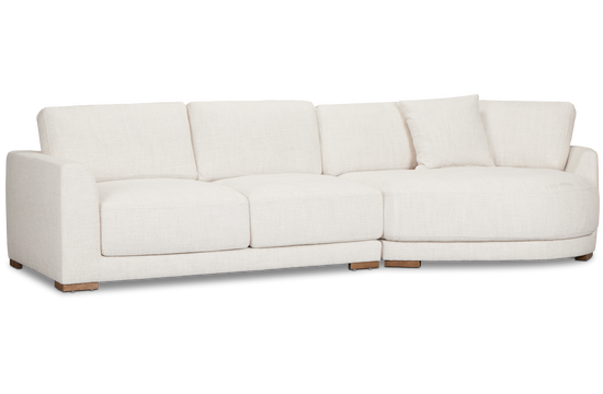 Maeve Light Beige Fabric Right-arm Cuddler Sectional
