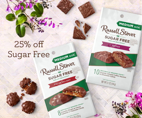 Sugar free candies and chocolates are 25% off