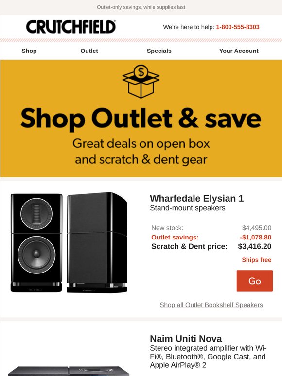 Crutchfield Outlet Savings up to $1,328