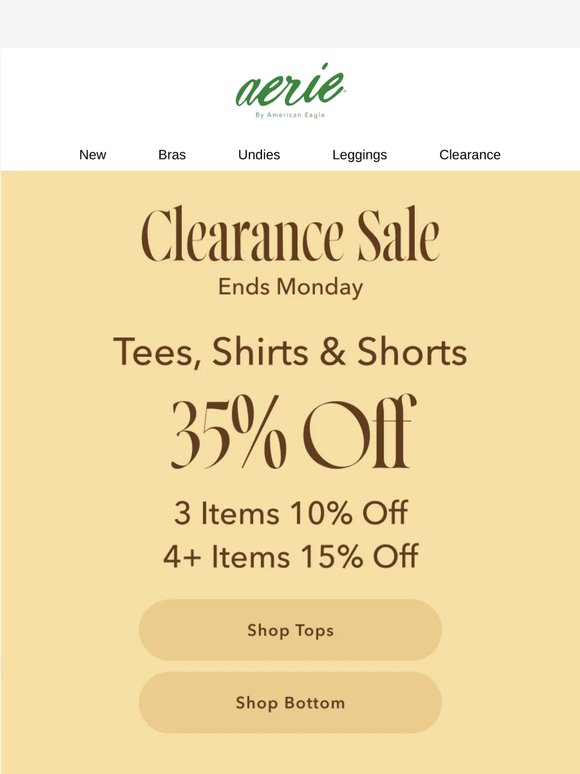 3 Days Only! 35% Off Clearance Tops & Shorts!