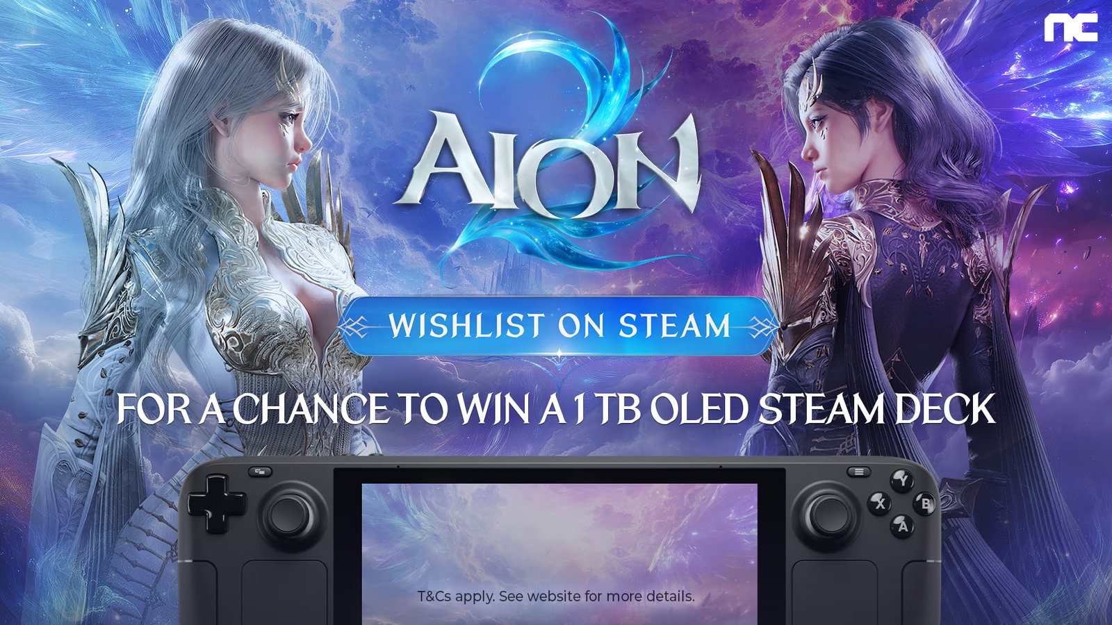 Aion 2 - Wishlist on Steam for a chance to win a 1TB OLED Steam Deck! T&Cs apply. See website for more details.