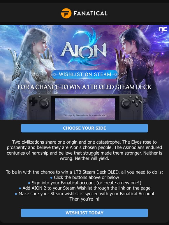 Wishlist Aion 2 & Win a 1TB Steam Deck OLED!