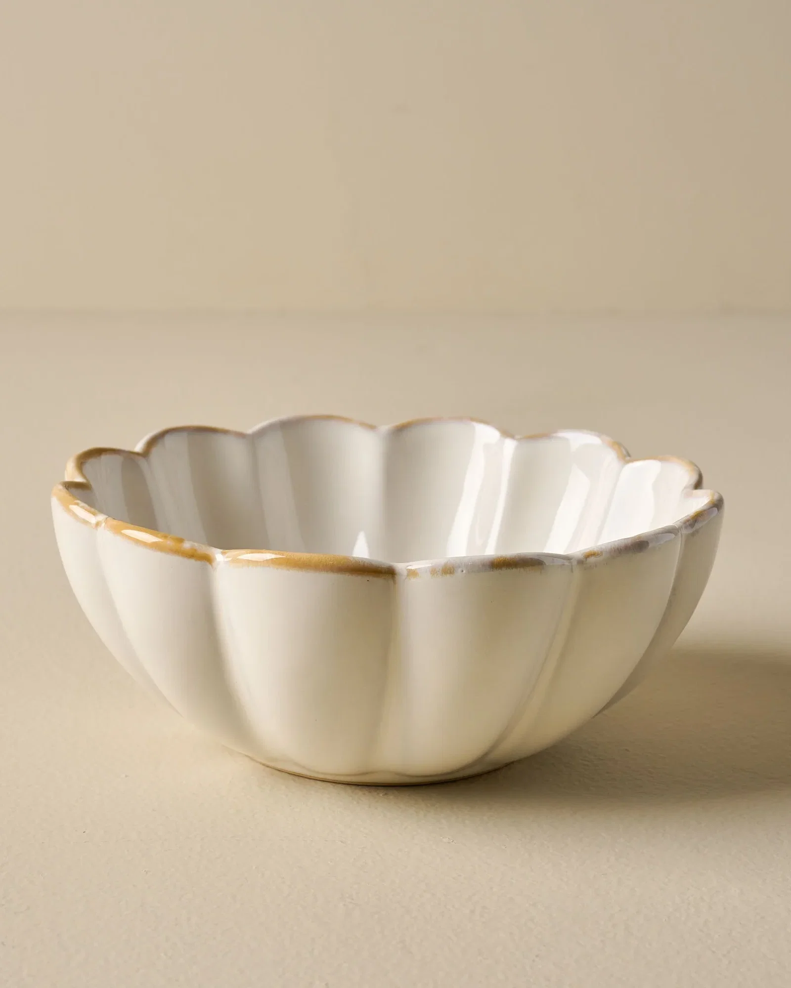 Cream Scalloped Cereal Bowl