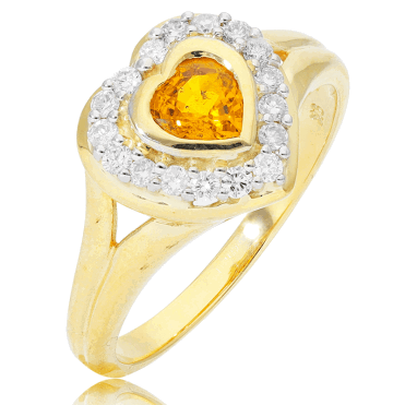 Heart of Gold in Sapphire & Diamonds