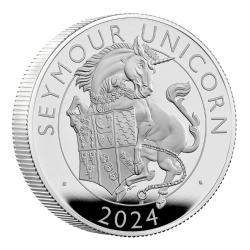 Image of 2024 2 oz British Silver Tudor Beast The Seymour Unicorn Proof Coin