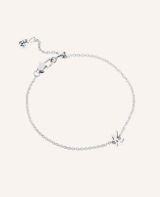 Made Mine Script Letter Bracelet (Silver)