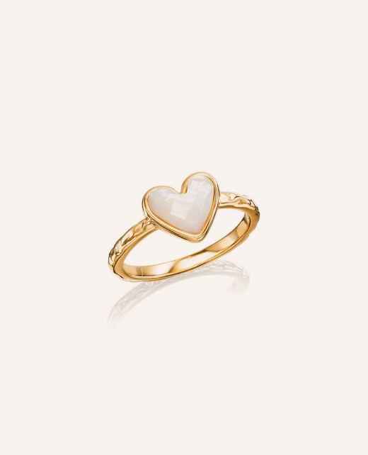 Mother of Pearl Heart Ring (Gold)
