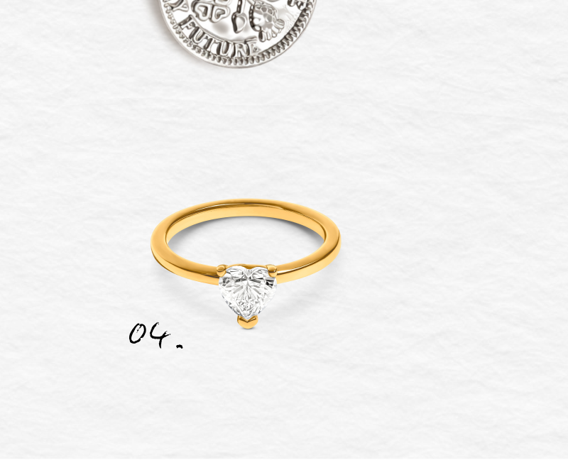 Birthstone Heart Legacy Ring 1ct (Gold)