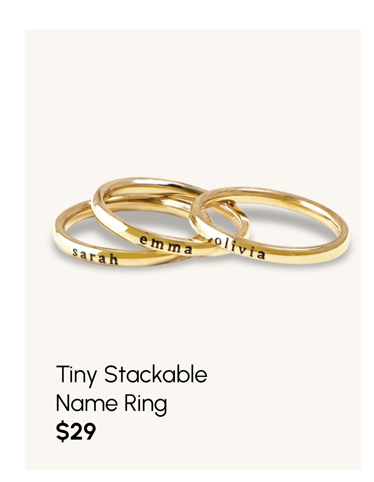 Tiny Stackable Name Ring