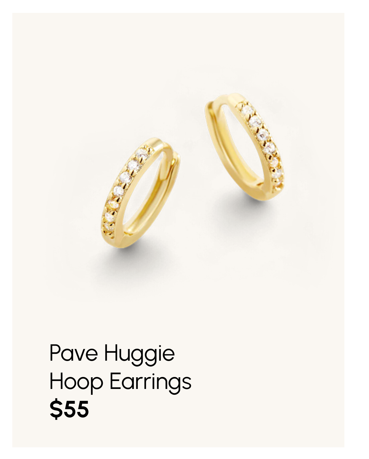 Pave Huggie Hoop Earrings