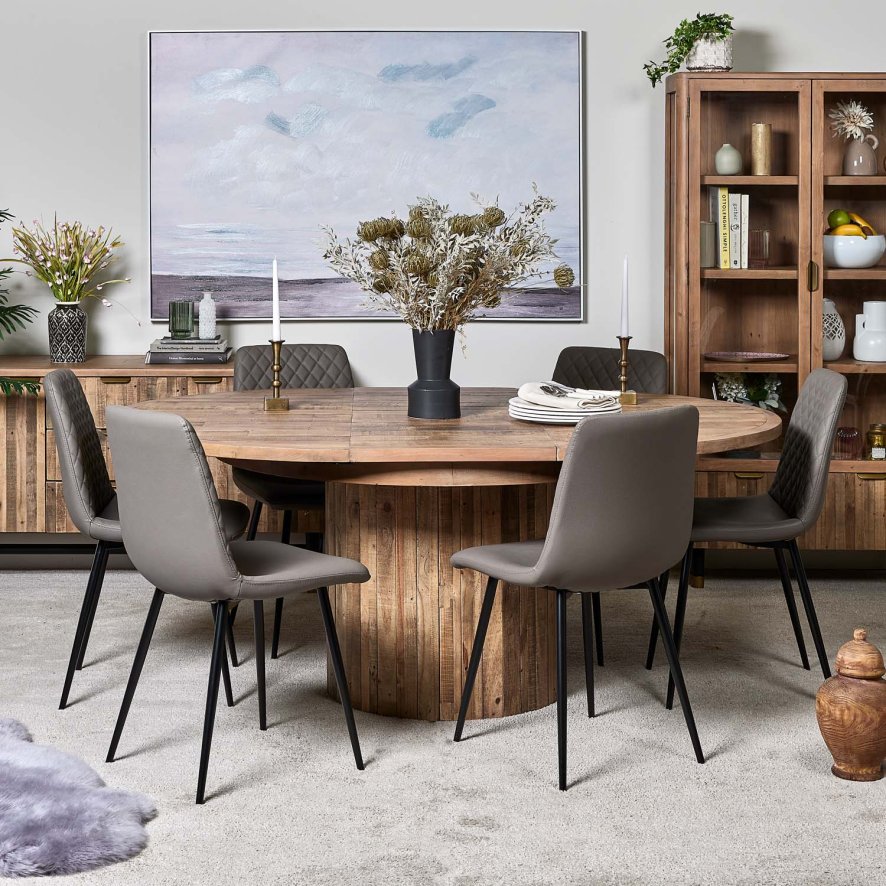 Image of Perth 135-185 Round Extending Dining Table