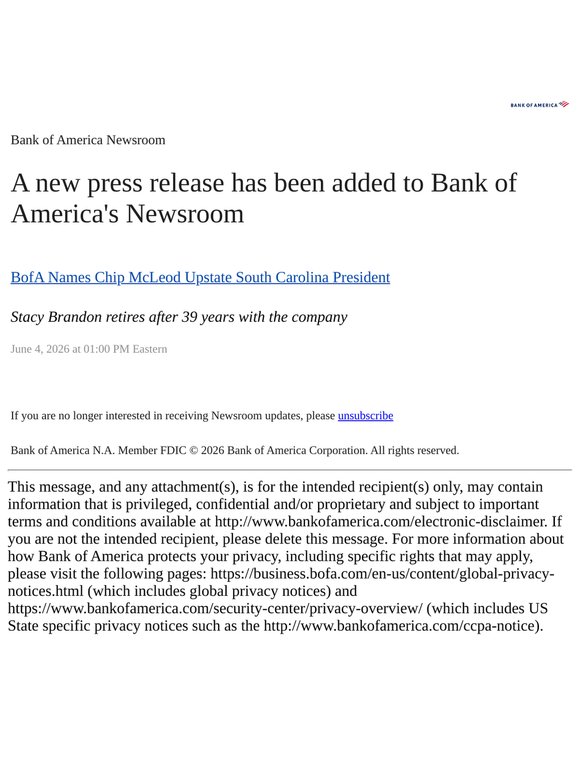 Bank of America Newsroom
