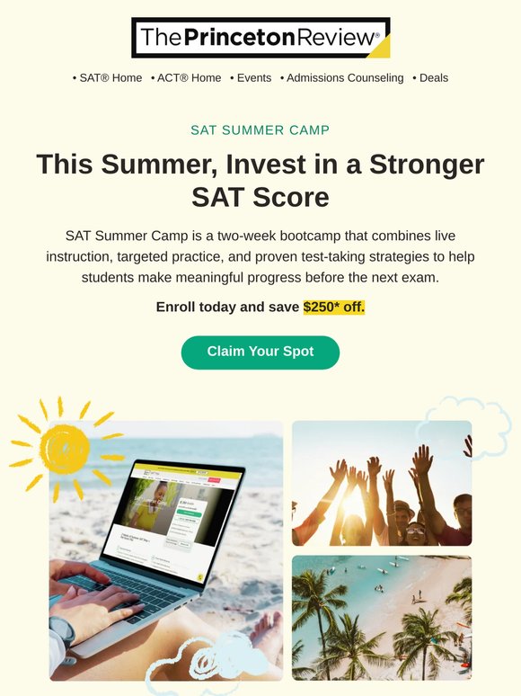 Save $300* on on SAT® Summer Camp