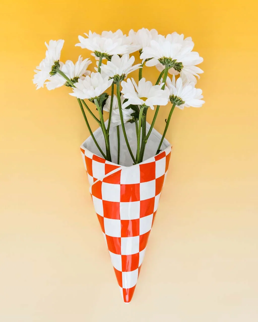 Image of Checker Bag Wall Vase