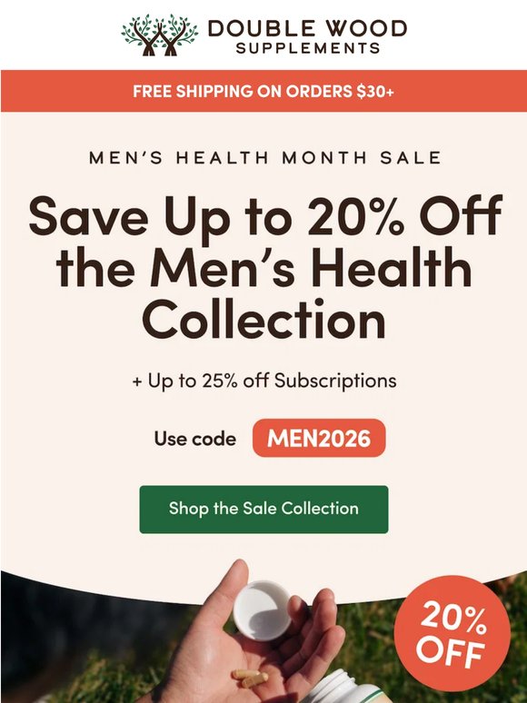 Don’t miss up to 25% off the Men’s Health Collection.