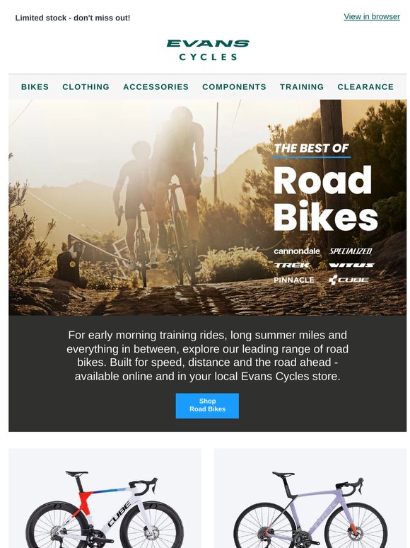 Road bikes built for every ride