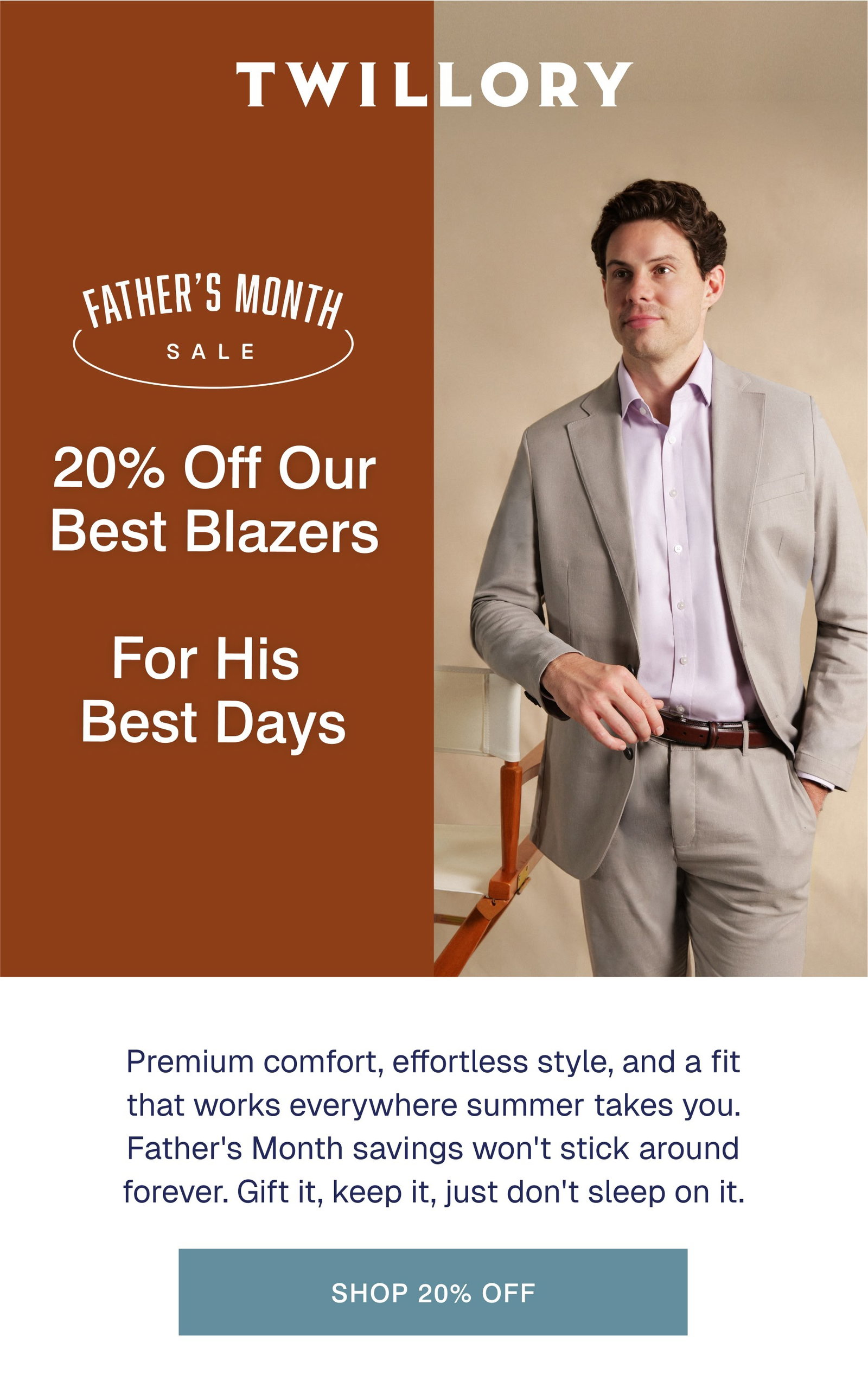 Twillory |  20% Off Our Best Blazers  For His  Best Days