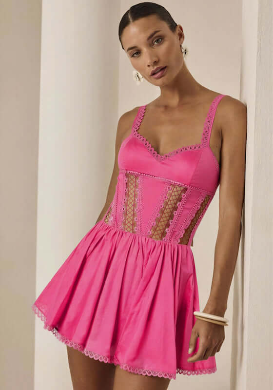 Image of Gardenia Short Dress Fuchsia