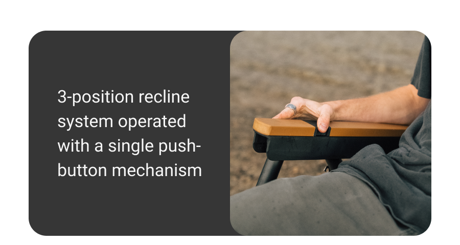 3-position recline system operated with a single push-button mechanism