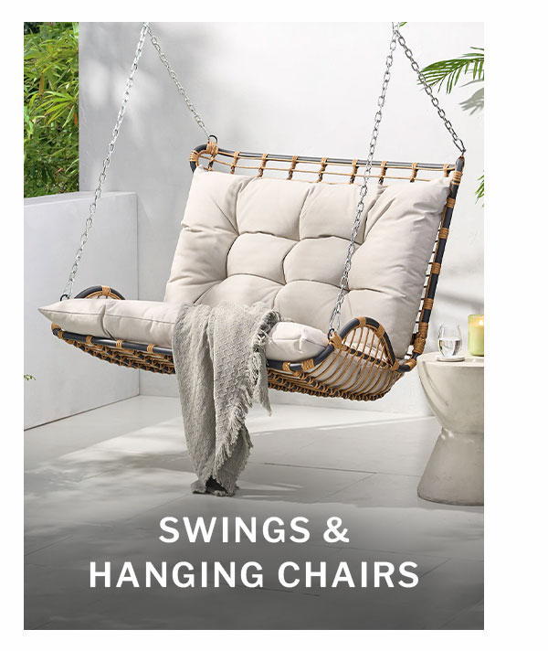 Swings and hanging chairs. 