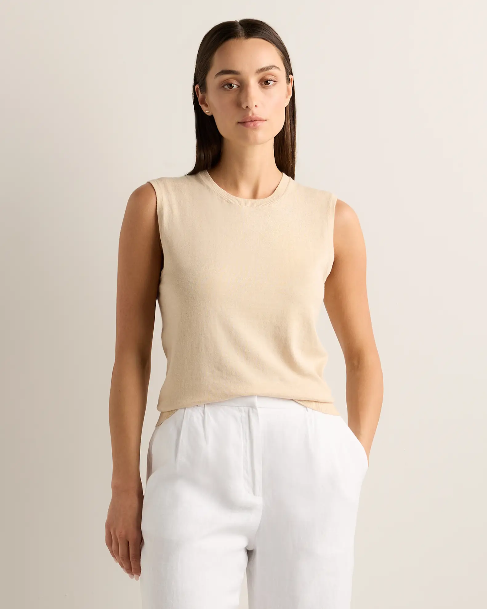 Lightweight Cotton Cashmere Sweater Tank